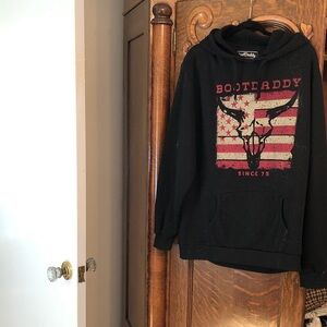 BootDaddy Black Hoodie with Red Graphic